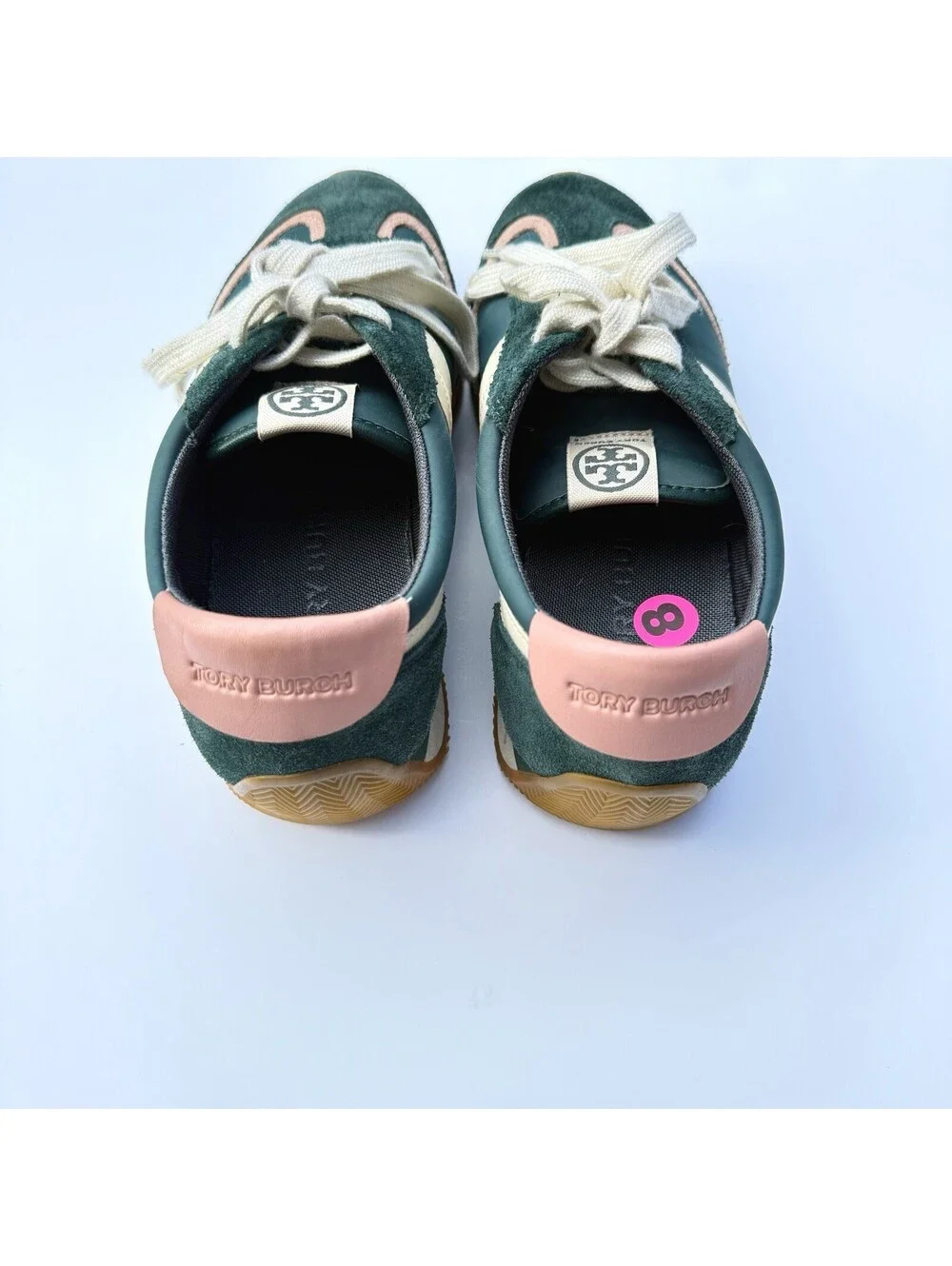 Tory Burch Hank Sneaker In Bottle Green/Pink Size 8M